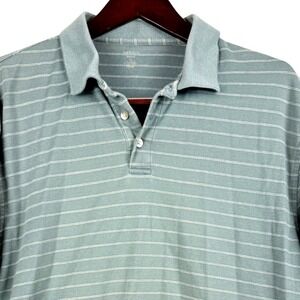 Van Heusen Studio Mens‎ Striped Short Sleeve Polo Shirt Blue White Size XL